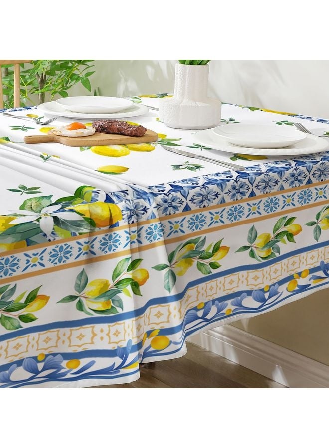 هومستر ليمون المائدة 60x84 بوصة مستطيل -الإيطالية الصيف ديكور للمنزل -المياه مقاومة البحر الأبيض المتوسط الأزرق العري الصيف الجدول مستطيل الطرف، الجدول، في الهواء الطلق - Image 5