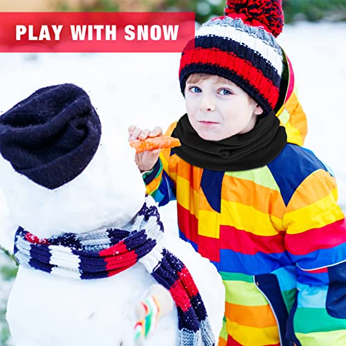 JenPen 4 Pieces Kids Winter Neck Warmer Gaiter Fleece Ski Neck Gaiter Cover Windproof Face Scarfs for Boys Girls Cold Weather(Black) - Image 5