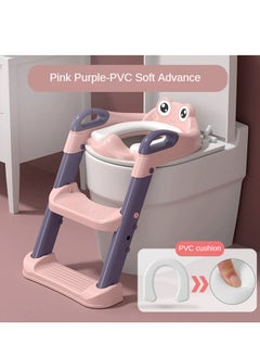 ABJ Pink Ladder Potty Training Seat for Girls – Foldable Toilet Training Seat with Anti-Slip Pads, Adjustable Height, and Soft Comfortable Seat  - Image 3