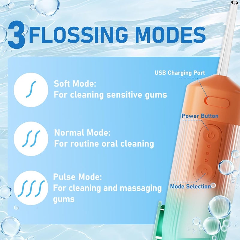 houscly Budget global standard quality Portable Water Flosser for Teeth Travel Mini Small Water Flosser Compact Electric Oral Irrigator Dental Flossing for Teeth Cleaning Cordless Advanced Tonsil Stone Kids Adults Braces Multi-use detailed build - Image 3