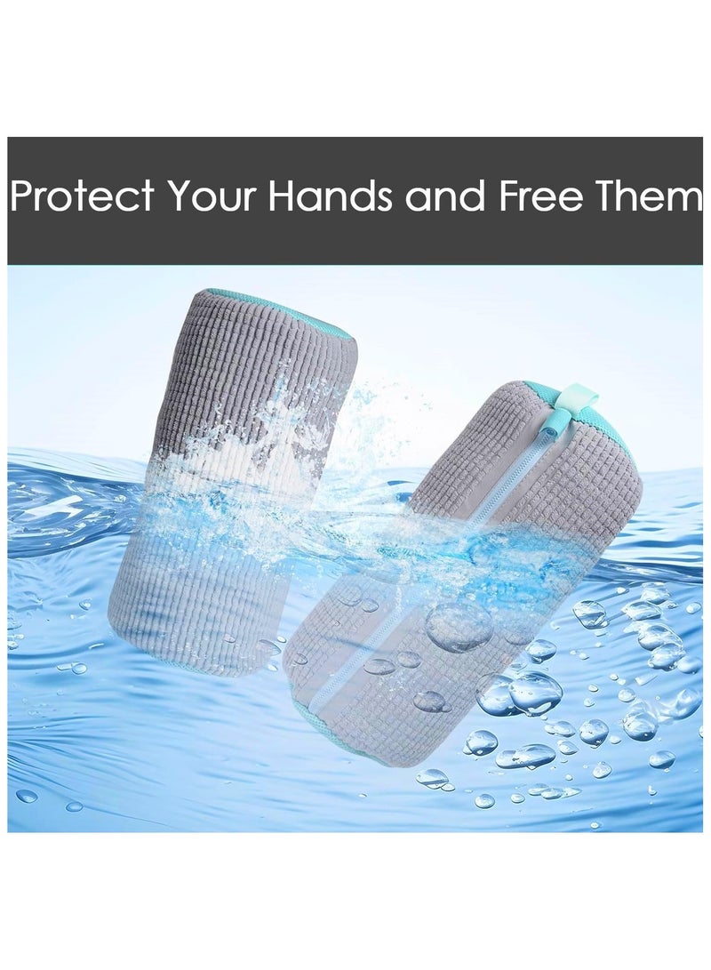 Shoe Washing Bag for Washing Machine 2 Pack for Washing Machines, Shoe Wash Bag for Sneakers, Athletic Shoes, 360° Omni-directional Shoe Wash Bag for All Shoe Types and Sizes (2, Gray)  - Image 2