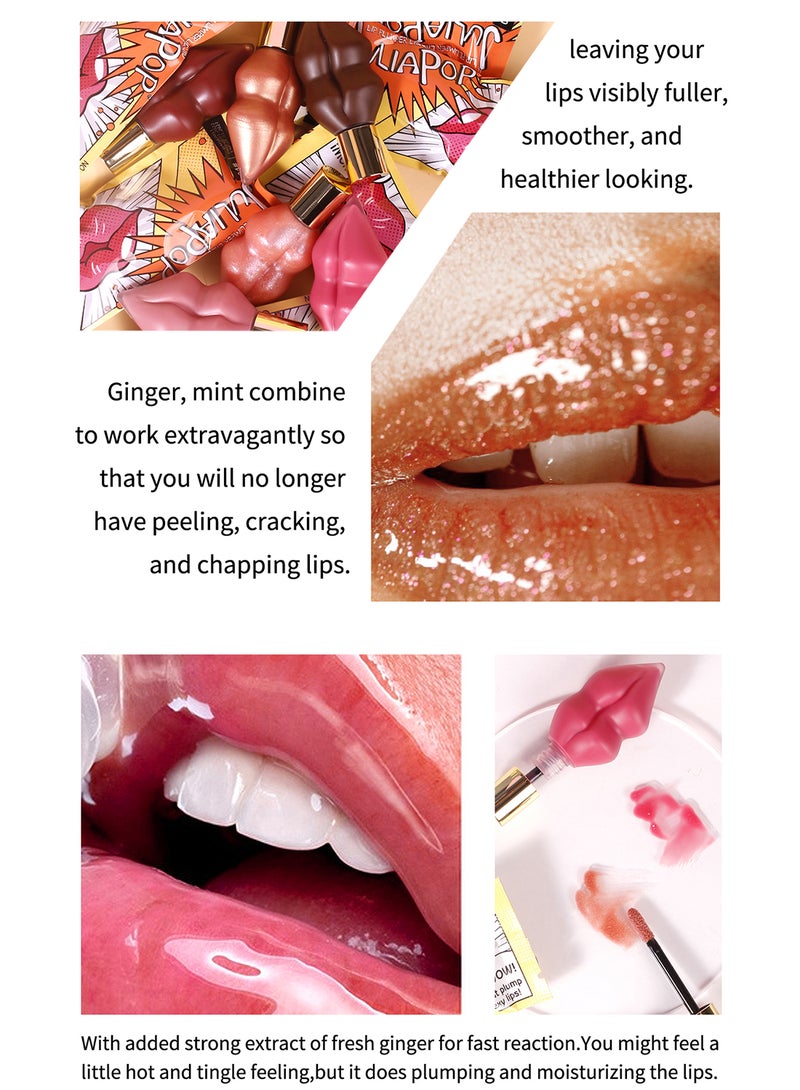 JULIA POP Lip Plumper with Mint and Ginger Extract, Glossy Tinted Lip Glaze, Long-Lasting Non-Stick, Hydrating and Nourishing Lip Care for Women  - Image 5