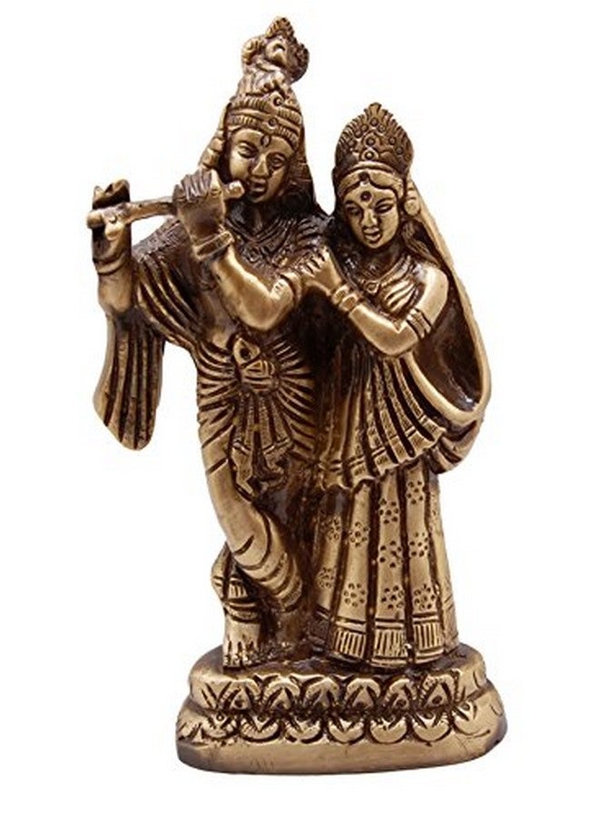 Two Moustaches Brass Radha Krishna Pair Idol, Radha Krishna Statue, Standard, Pack of 1 - Image 1