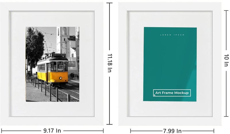 Picrit 8x10 Picture Frame Set of 4  Made of High Definition Real Glass  Display 5x7 with Mat or 8x10 Without Mat  Photo Frames for Wall Mounting or Table Top Display  White - Image 2