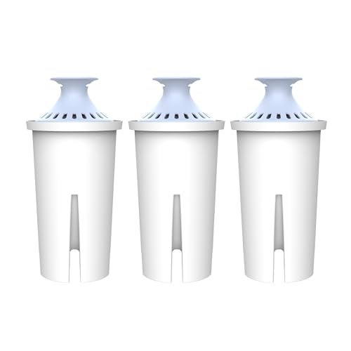AquaCrest فلتر مياه قلوية AQUA CREST، مخصص لبرادات وموزعات Brita®، يوميًا، UltraMax، Metro+، XL والمزيد، معتمد من NSF، 2 شهر، 3 قطع، مياه قلوية معدنية، يزيد من PH المياه - Image 1