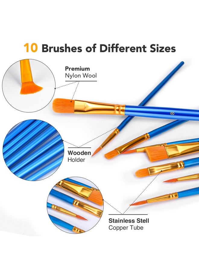 ESRICH - ESRICH Acrylic Paint Canvas Set,104 Piece Professional Painting Supplies Kit with 4 Wood Easel,4 * 12Colors,4 * 10 Paint Brushes,Canvas Etc,Premium Paint Kit for Kids Students Artists Beginner - Image 1