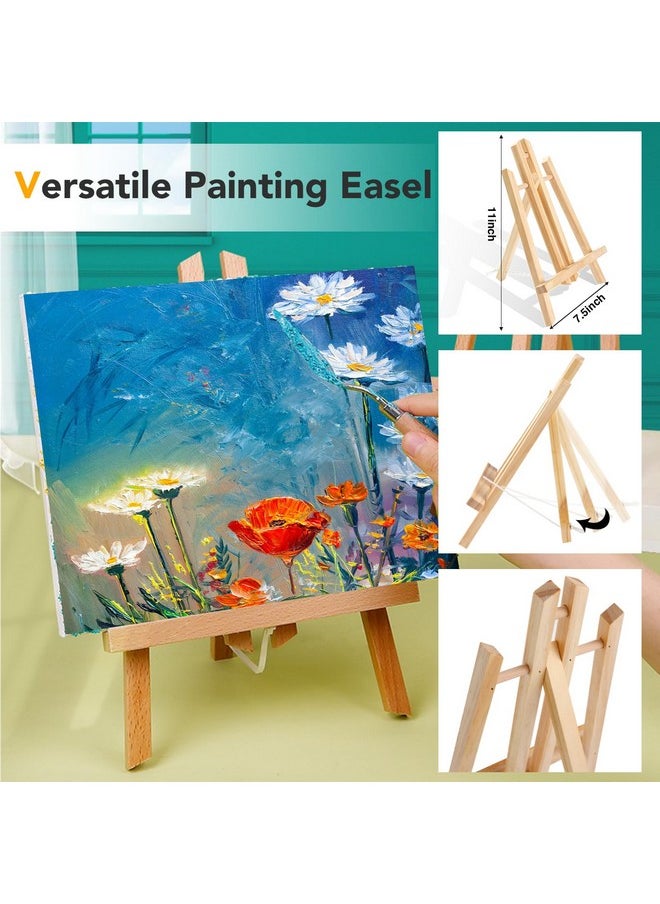 ESRICH - ESRICH Acrylic Paint Canvas Set,104 Piece Professional Painting Supplies Kit with 4 Wood Easel,4 * 12Colors,4 * 10 Paint Brushes,Canvas Etc,Premium Paint Kit for Kids Students Artists Beginner - Image 1