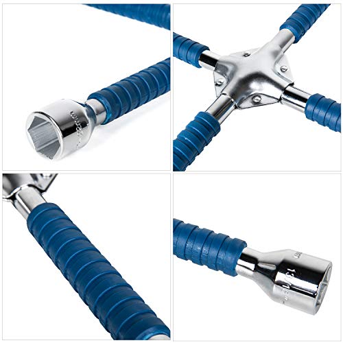 ETERNA Professional 18" Four Way Lug Wrench, Car Wheel Lug Nut Cross Wrench, Universal Heavy Duty Socket Spanner,Carbon Steel Car Tire Repair Tool - Image 4