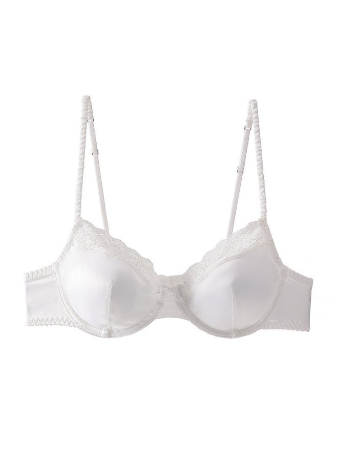 European And American New French Style Light Luxury Underwear Women's  Style Fp Elastic Satin Satin Lace Edge Bra