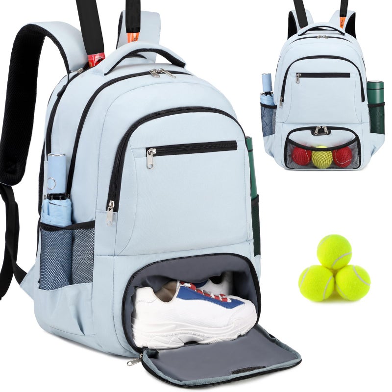 ACESAK Tennis Backpack Tennis Bag for Women Men Tennis Bag Holds 2 Rackets Badminton Squash Pickleball Paddles Balls - Image 2