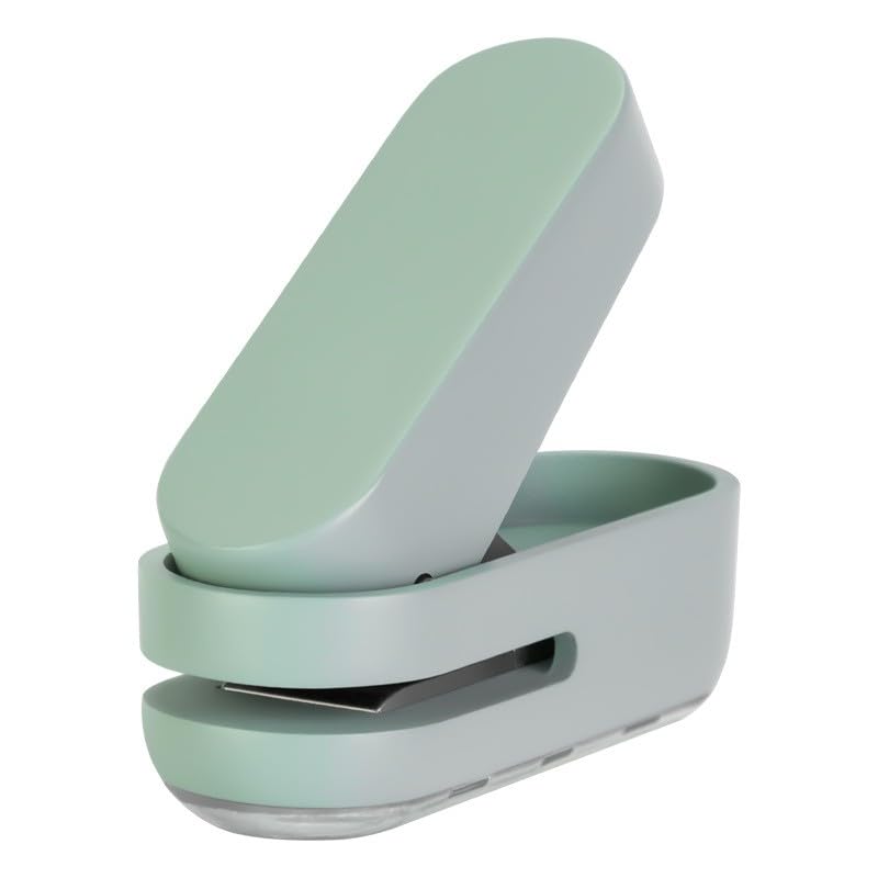 Knamoda Mini Small Hole Puncher Green Color, 10 Sheet Paper Capacity Single Hole Puncher for Office Use Or Gift for Students (Green) - Image 1