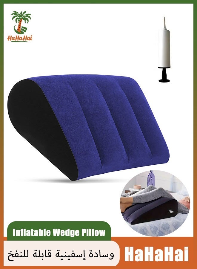 HaHaHai Inflatable Wedge Pillow, Leg Positioner Pillows, Travel Camping Pillow for Sleeping, Portable Body Positioners for Leg Elevation - Image 1