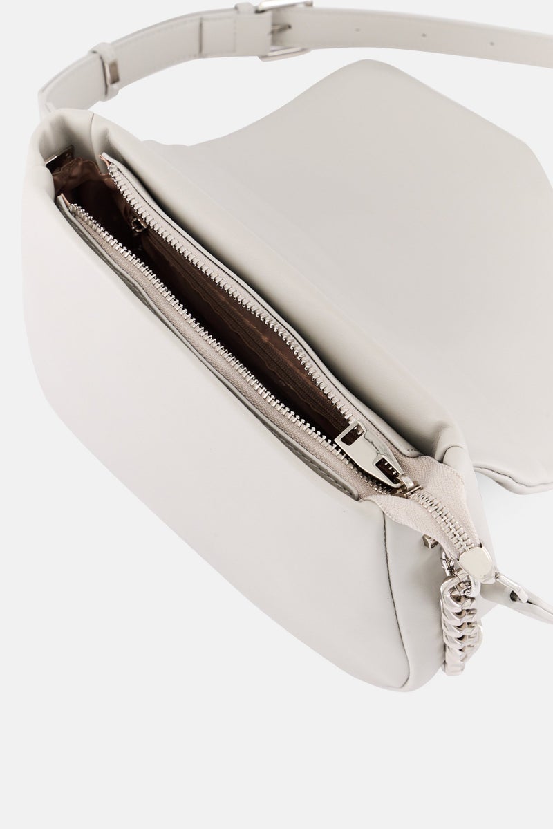 SISLEY Women Brand Logo Shoulder Bag,  Light Taupe - Image 3