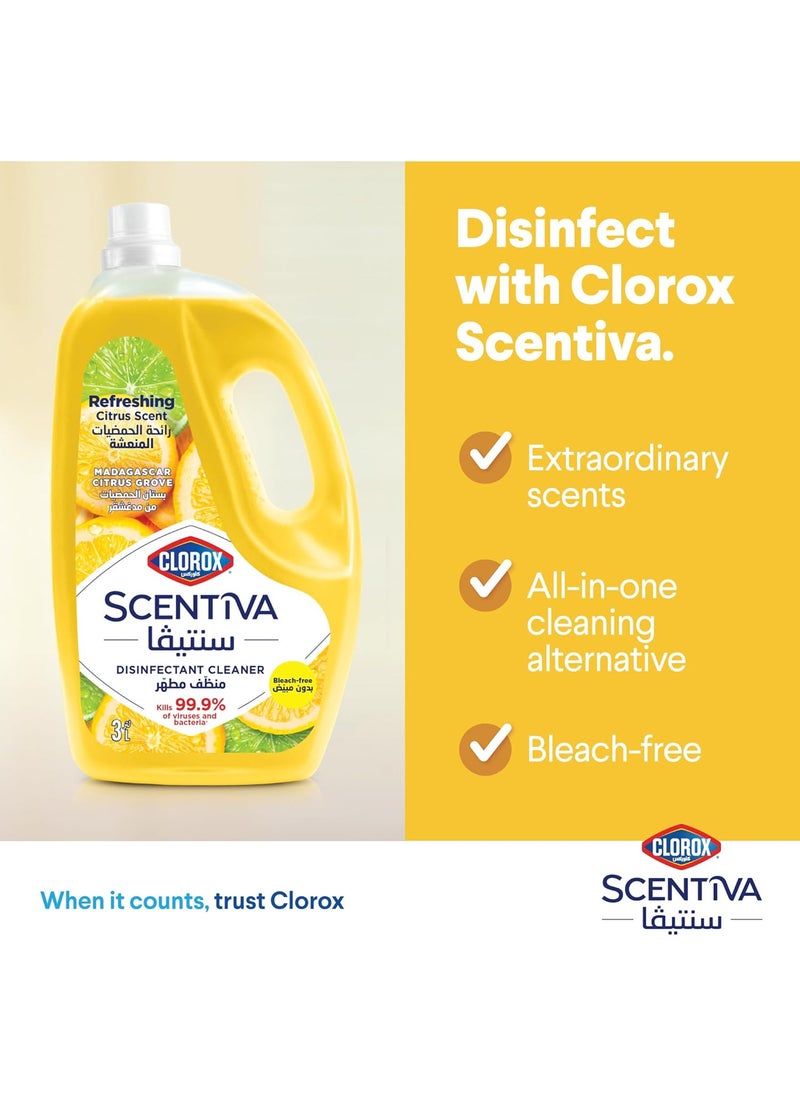 Clorox Scentiva Multipurpose Disinfectant Floor Cleaner Madagascar Citrus Grove 3L  - Image 4