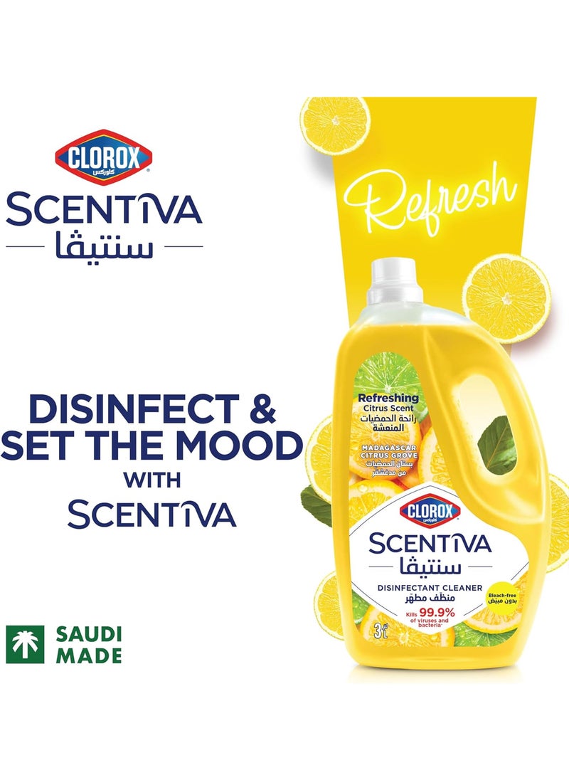 Clorox Scentiva Multipurpose Disinfectant Floor Cleaner Madagascar Citrus Grove 3L  - Image 2