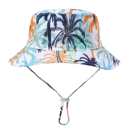 HDOBHIO Toddler and Baby Boys' 3-Piece Swimsuit Trunk Rashguard Set Sun Hat Swimwear Bathing Suit Sunsuit Swim Shirt Set Coconut Tree 4-5T - Image 4
