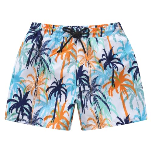 HDOBHIO Toddler and Baby Boys' 3-Piece Swimsuit Trunk Rashguard Set Sun Hat Swimwear Bathing Suit Sunsuit Swim Shirt Set Coconut Tree 4-5T - Image 3