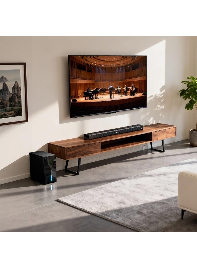 F&D HT-388D 2.1 CH Dolby Audio Soundbar with 8-Inch Powerful Subwoofer,Full Range and Silk Dome Tweeter,Bluetooth 5.3,HDMI(ARC)/Optical/AUX/USB Inputs,LED Display for TV - Image 2