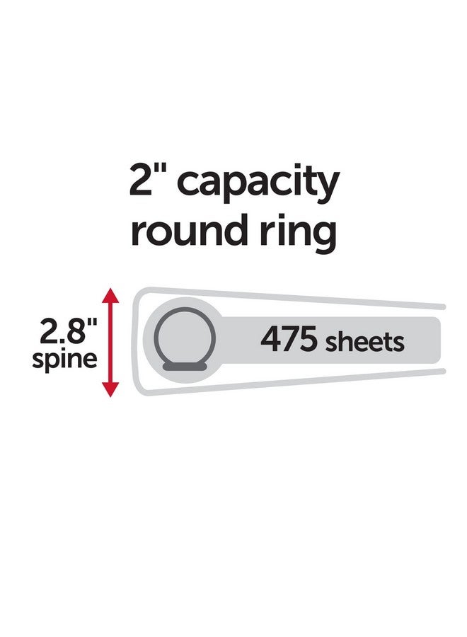 OfficeMax Durable View Binders With Round Ring 2", Blue  - Image 5
