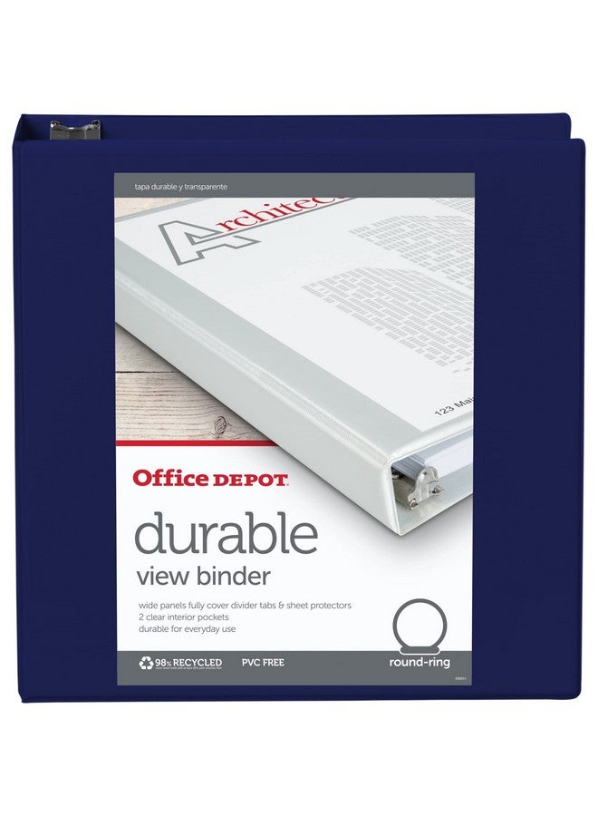 OfficeMax Durable View Binders With Round Ring 2", Blue  - Image 2