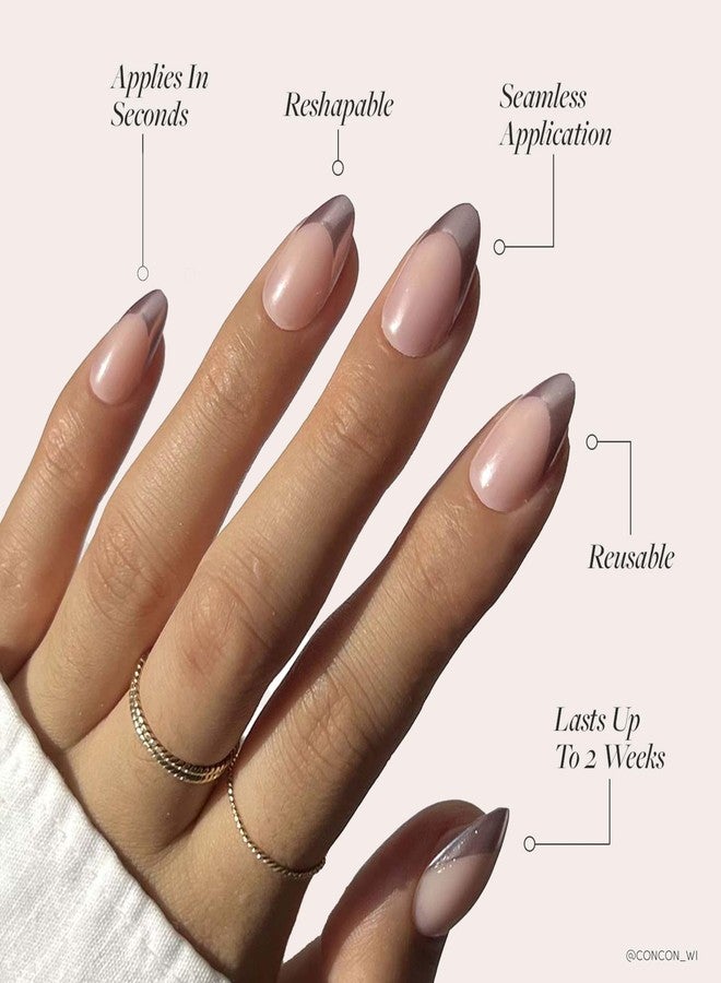 Glamnetic Press On Nails - Short Almond, Metallic Fake Nails 30 Pc Full Kit - Image 3
