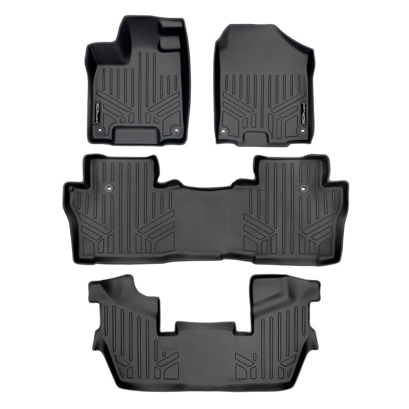SMARTLINER Custom Fit Floor Mats 3 Row Liner Set for 20162022 Honda Pilot