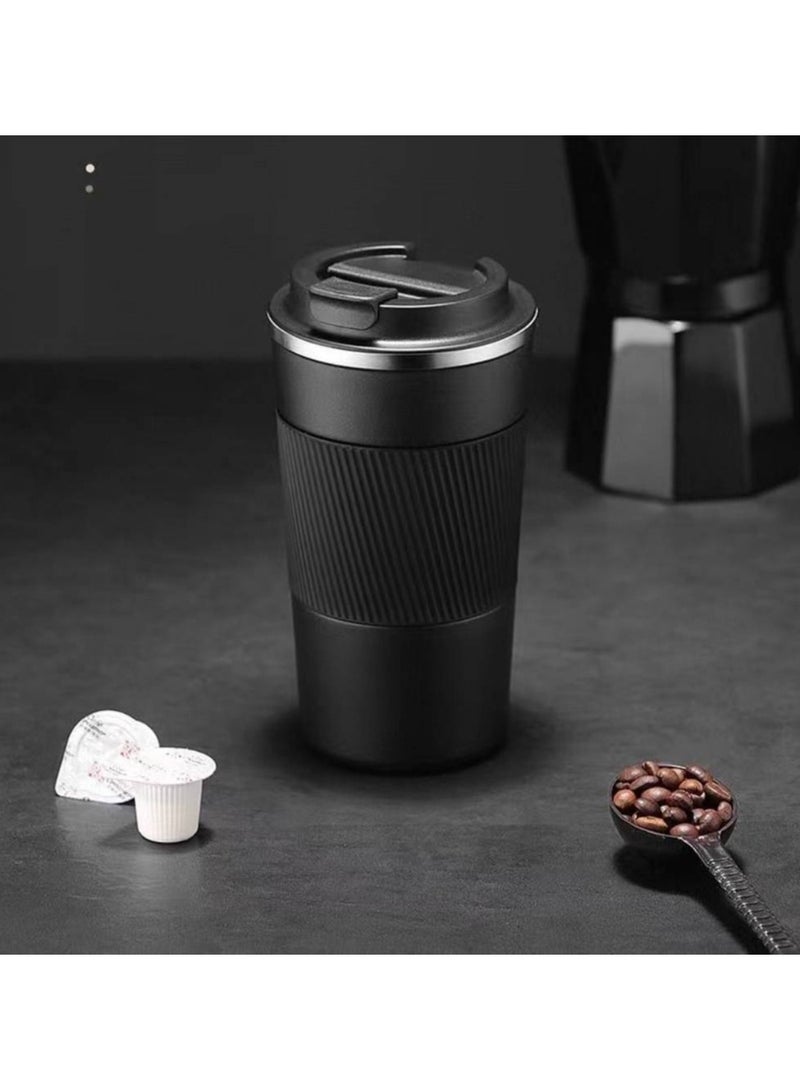 AROAQ 380ml Stainless Steel Coffee Cup Thermal Mug Non-slip Travel Car Insulated Bottle - Image 1