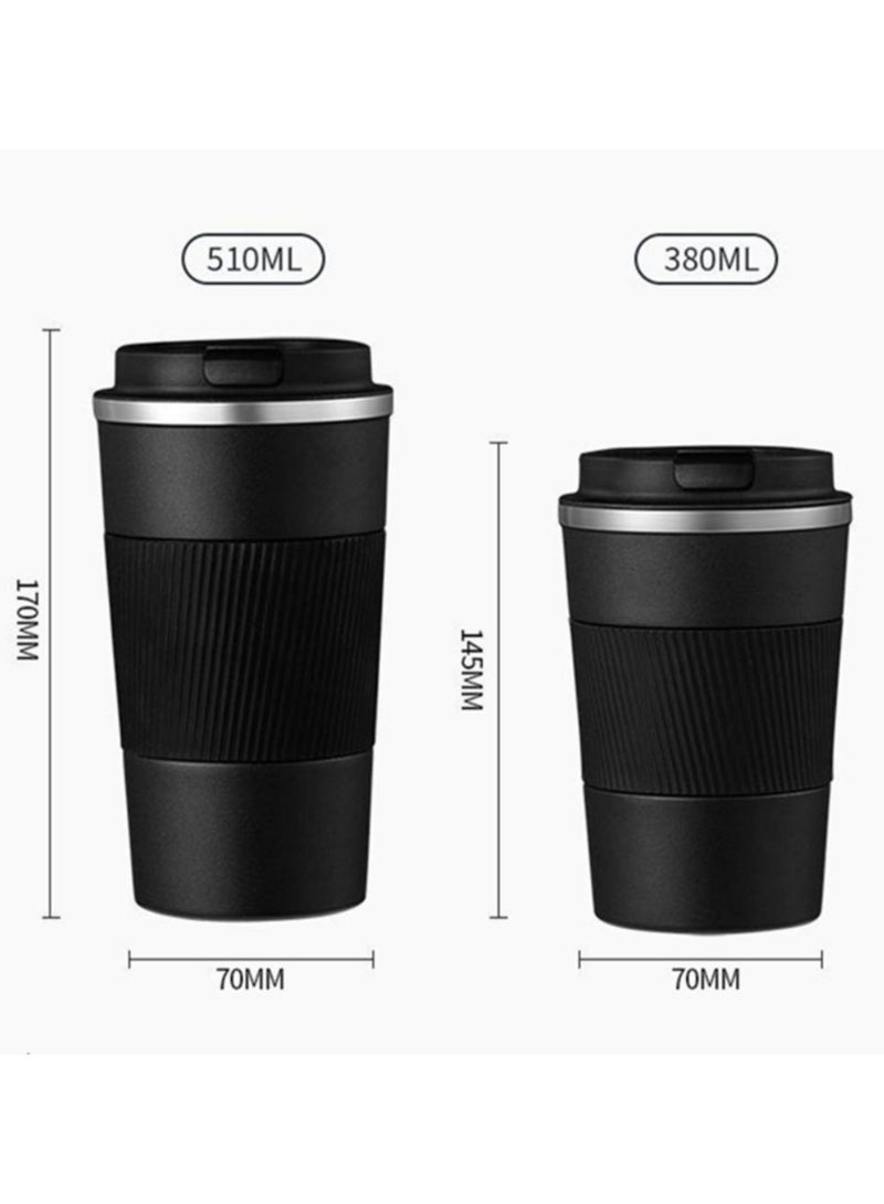 AROAQ 380ml Stainless Steel Coffee Cup Thermal Mug Non-slip Travel Car Insulated Bottle - Image 4