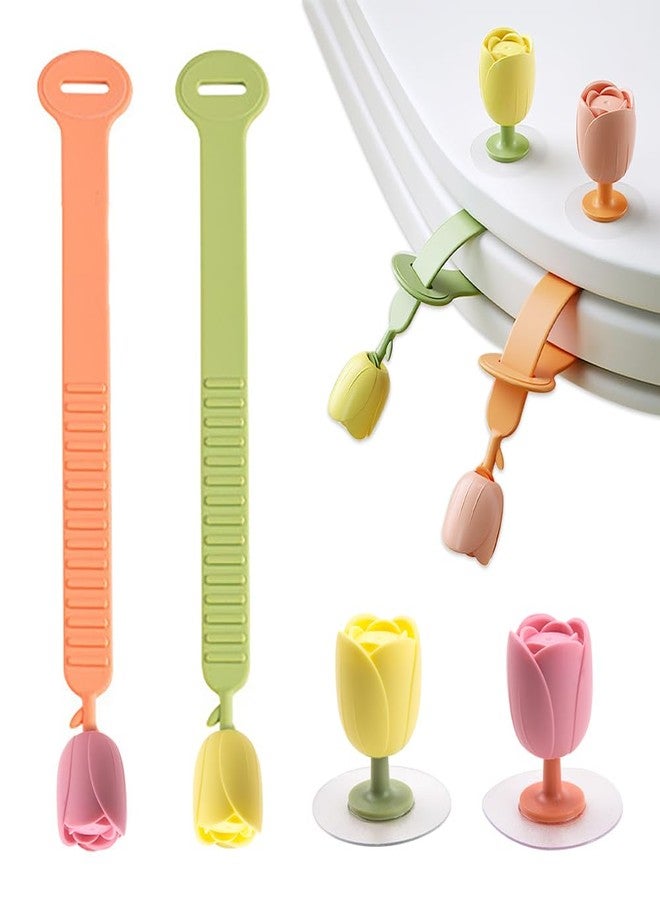 WSDMAVIS 4Pcs Adorable Adjustable Toilet Lid Cover Lifter Easy-Grip Toilet Seat Handle Lifter Effortless Clean Touch Solution for Home Office Hotel - Image 1