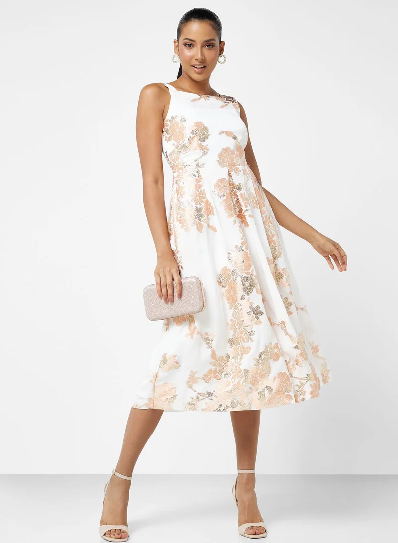 Closet London Floral Jacquard Dress