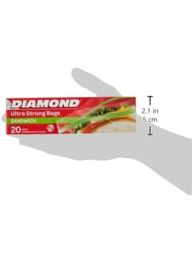 Diamond Ultra Strong Sandwich Bags - 20 Count (16.5 cm x 14.9 cm) - Image 4