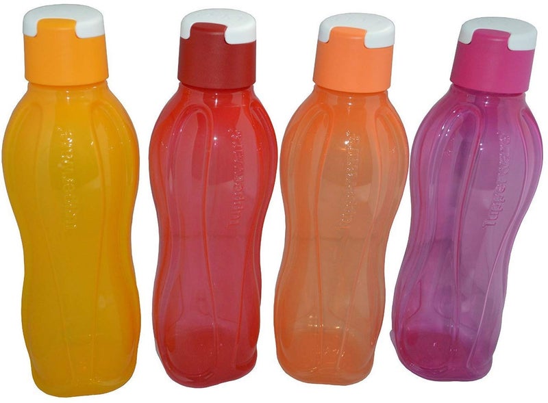 Tupperware Aquaslim Flip Top Water Bottle 750ml - 4pcs set (multicolor) - Image 3