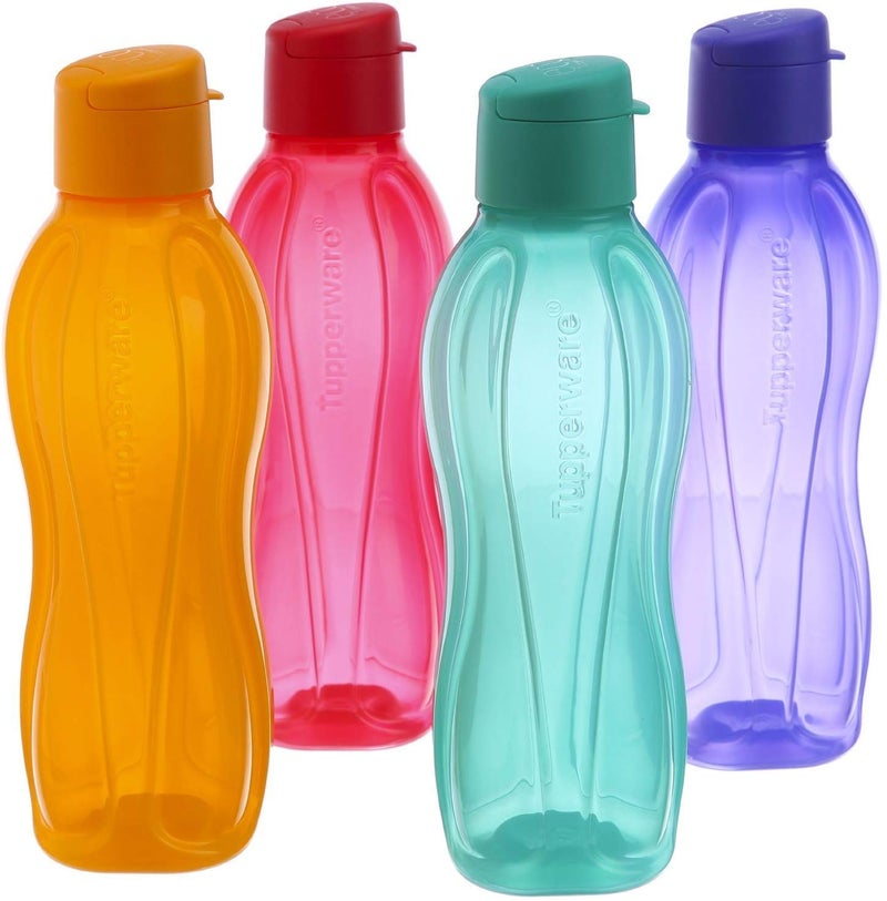 Tupperware Aquaslim Flip Top Water Bottle 750ml - 4pcs set (multicolor) - Image 1