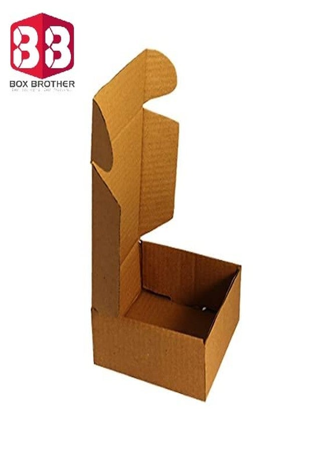 Box Brother 3 Ply Brown Flap Corrugated Packaging Box Size: 6x4x2 Length 6 inch Width 4 inch Height 2 inch 3Ply Corrugated Packaging Box (Pack of 100) - Image 2