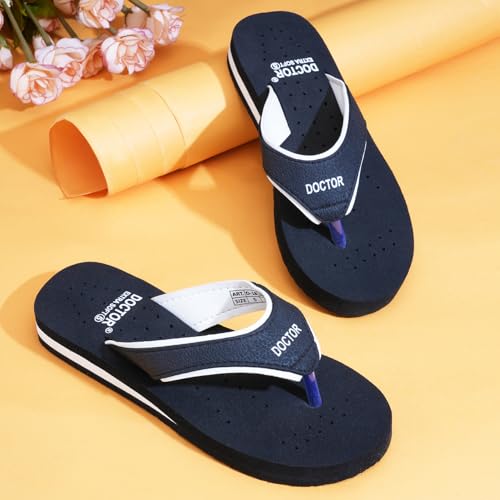 DOCTOR EXTRA SOFT Care Diabetic Orthopedic Pregnancy Flat Super Comfort Dr Flipflops and House Slippers For Women's and Girl's D-18-Black White-7 UK - Image 3
