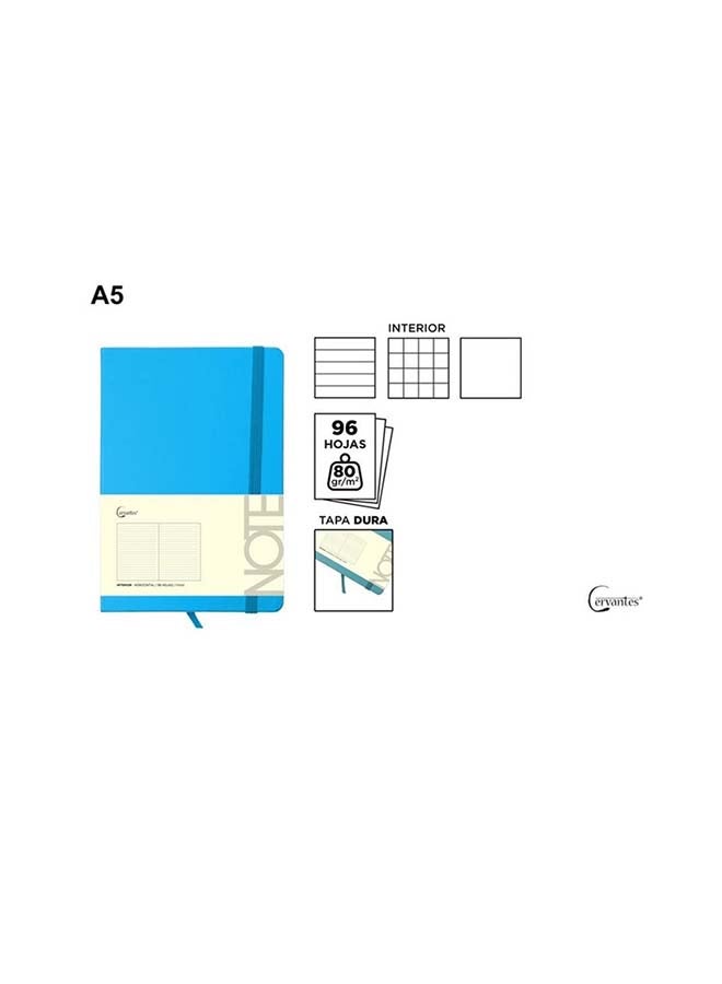 Cervantes دفتر ملاحظات مجلّد بغلاف من الورق المقوى المبطّن - A5