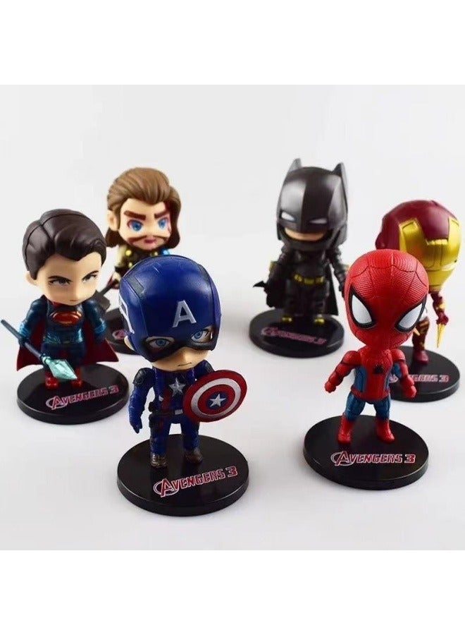 نموذج دمية زينة يدوية على شكل Avengers إصدار Q سبايدر مان الحديدي وكابتن أمريكا لزينة الكعكة - Image 3