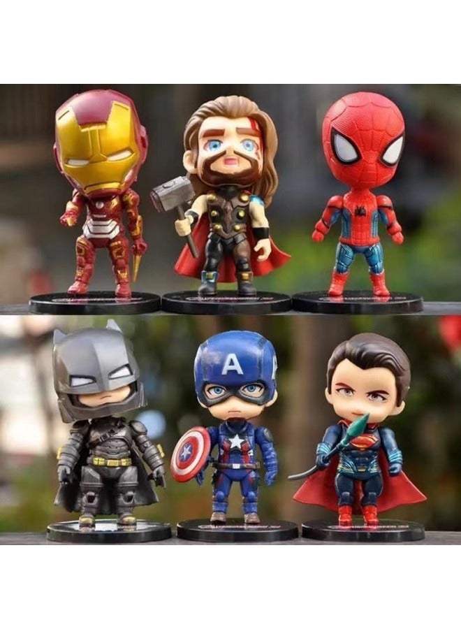 نموذج دمية زينة يدوية على شكل Avengers إصدار Q سبايدر مان الحديدي وكابتن أمريكا لزينة الكعكة - Image 1