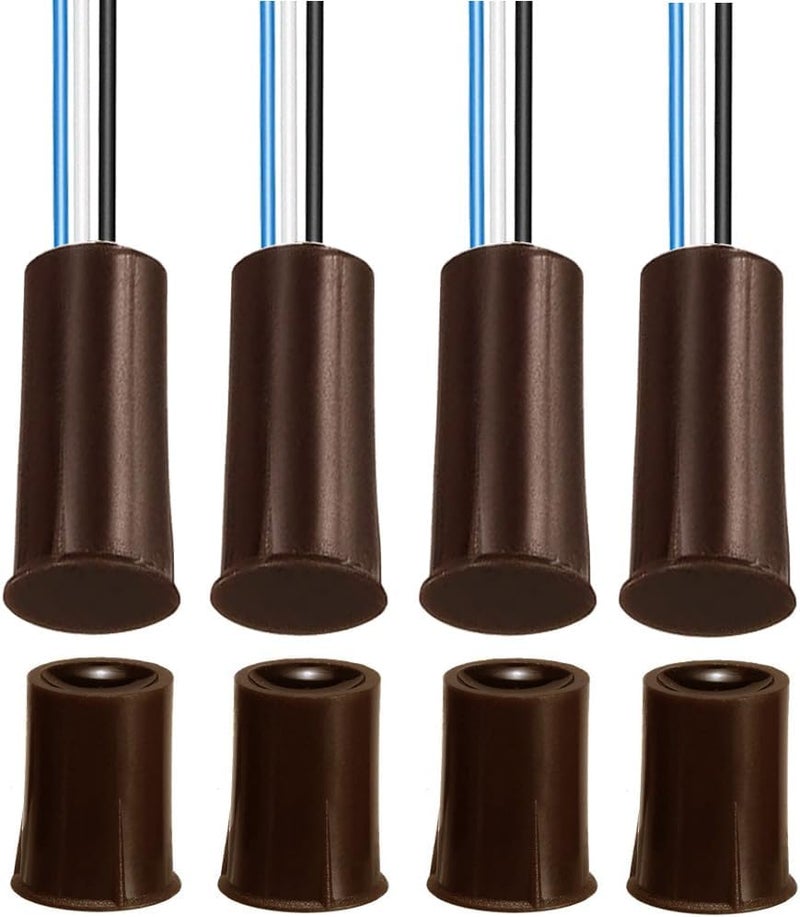 Gebildet 4 Sets Magnetic Door Sensor, Normally Open Magnetic Switch (Cylindrical, Brown) - Image 1