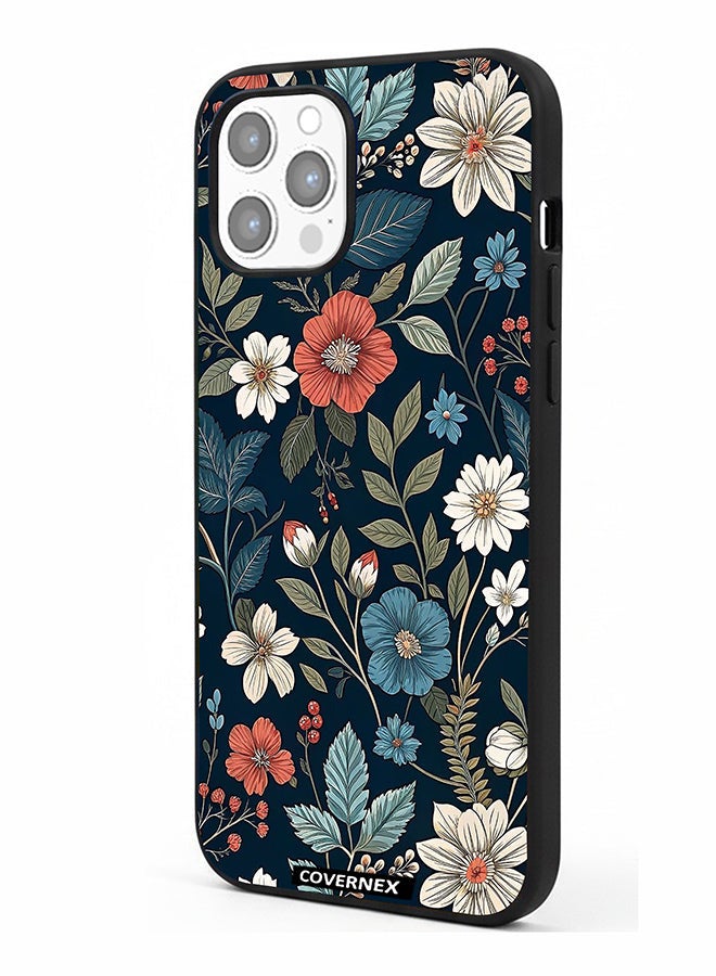 Covernex Apple iPhone 12 Pro Max Protective Case Cover Printed Featuring Deep Forest Botanical and Wildflower - Image 1
