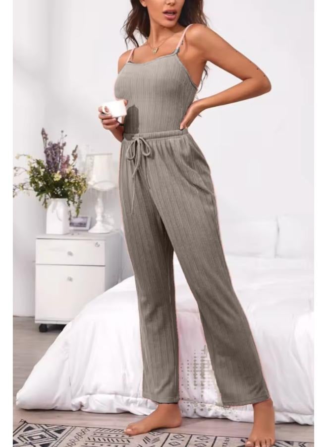 3 Pieces Set Wide-leg Pants with Inner Sando and Cardigan Suit for Women T26  - Image 2