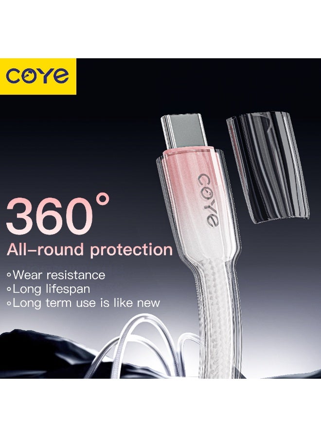 كابل شحن سريع COYE CM-21 بقدرة 30 واط من Type-C إلى Lightning بطول 1 متر - أبيض - Image 1