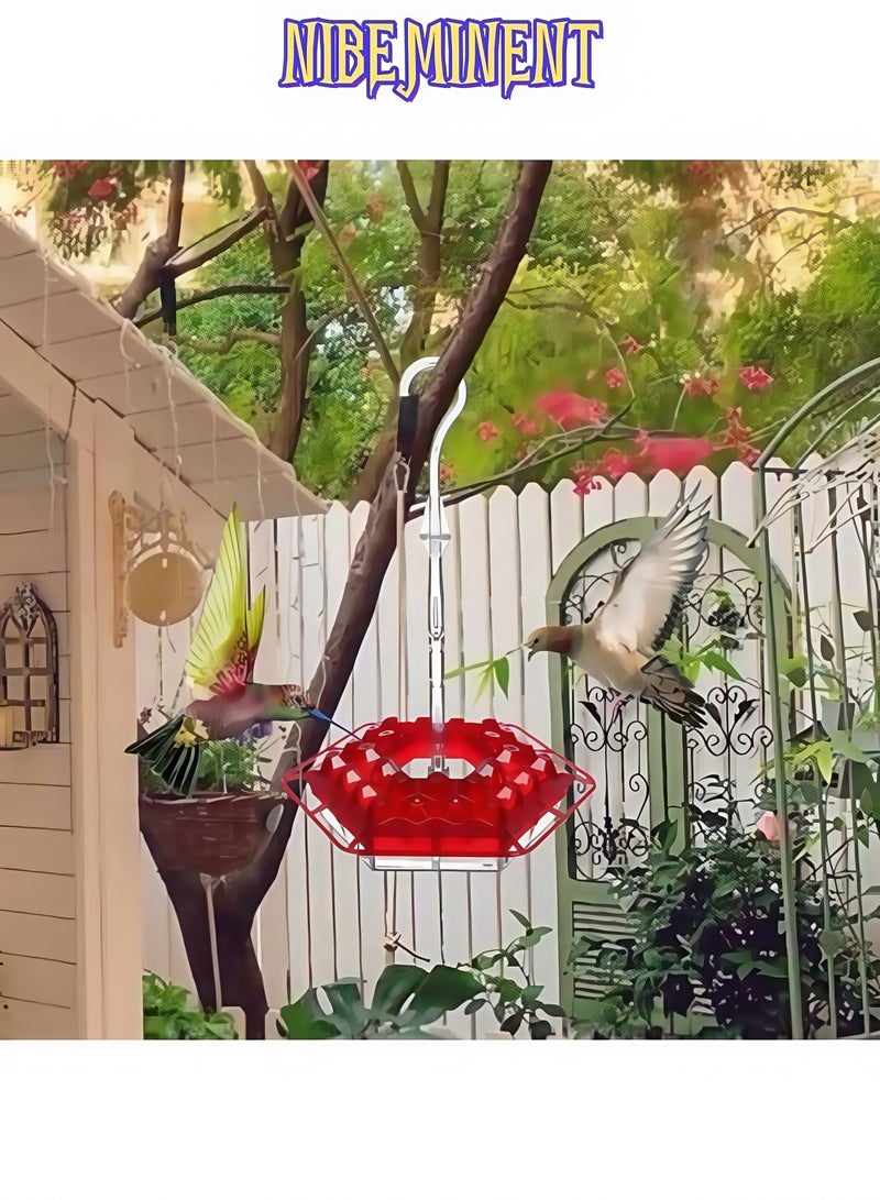 NIBEMINENT Sherem Hummingbird Feeder, Shirem Hummingbirds Feeder, Ant and Bee Proof, 2025 Hummingbird Feeders for Outdoors Hanging, Easy to Clean and Refill (1PC-Red) - Image 2