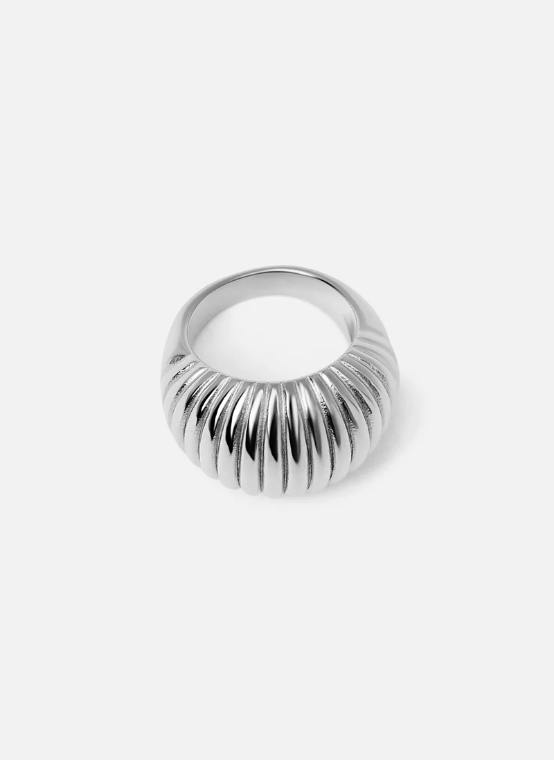 Lichi  Ribbed puffy metal ring for Women | Best Price UAE