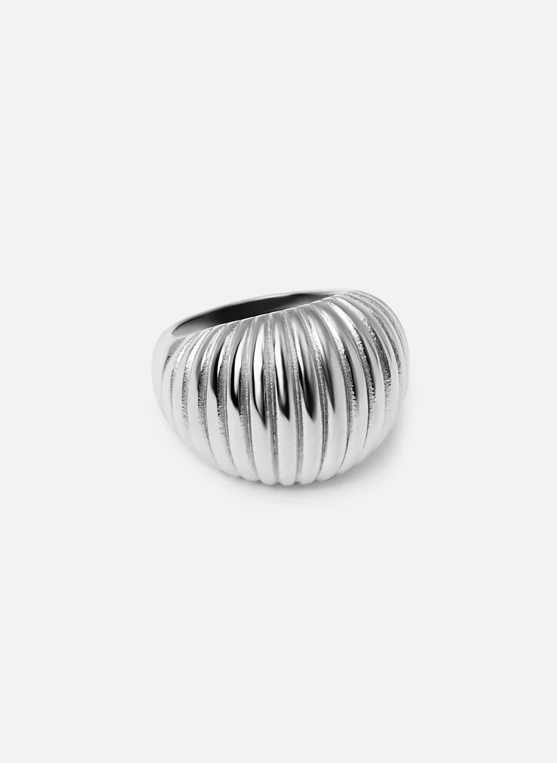 Lichi  Ribbed puffy metal ring for Women | Best Price UAE