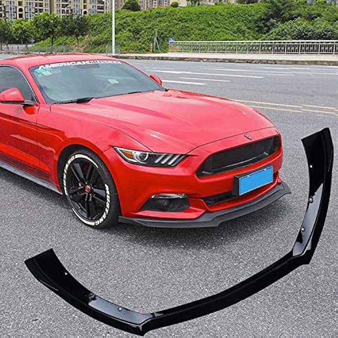 MUCO 3pcs Front Bumper Lip Spoiler Kit Compatible with Ford Mustang Gloss Black 2015 2016 2017 Front Lips Mustang Gt Front Lip - Image 3