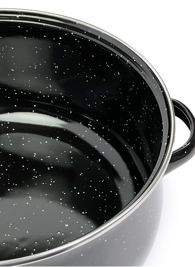 HTH - Set of 5 Enamel Cookware Pots with Lid Set Non Stick Coating with Stainless Steel Welt & Dual Handle Non Stick Enamel Dutch Oven for Bread Baking Cooking Soup Dutch Oven - Image 1