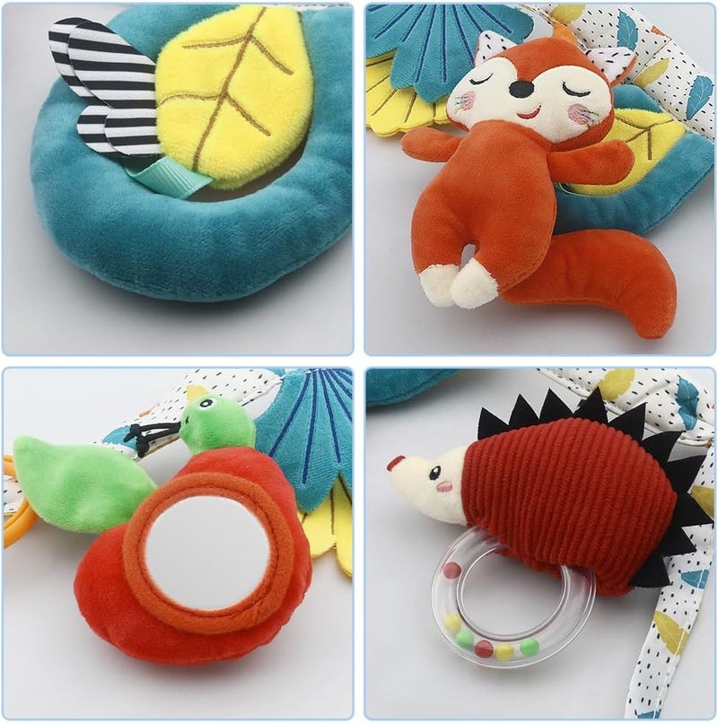 Caterbee Baby stroller mobile chain toy, Crib Hanging Toys with Colourful Plush Animal Cot Rail Decor (Fox) - Image 3