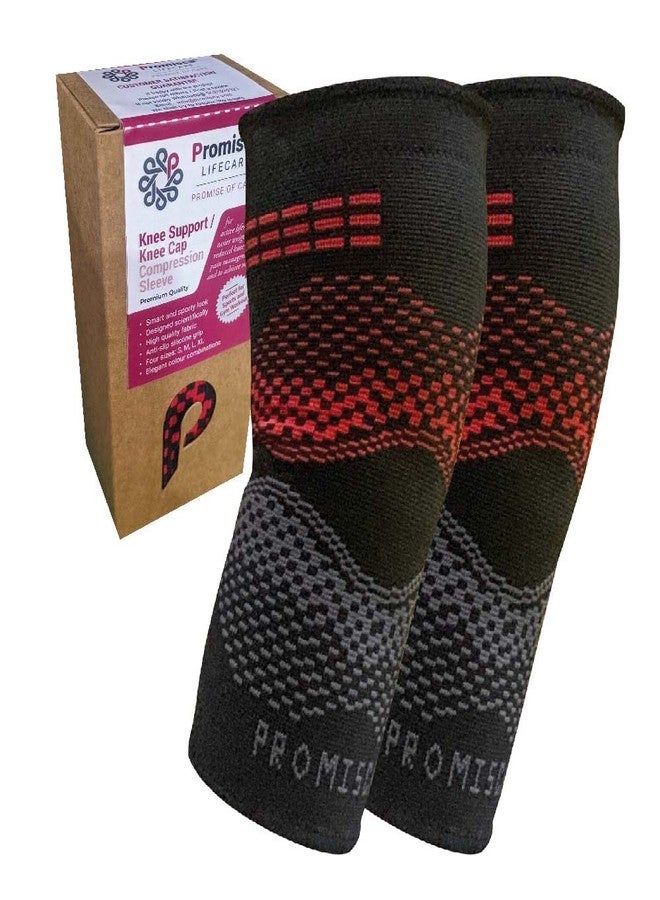 Promisca Knee Support For Gym, Knee Cap, Knee Compression Sleeve for Sports, Knee Pain Relief, Knee Compression Support, Exercise, Running, Cycling, Knee Guard for Women & Men - Image 1