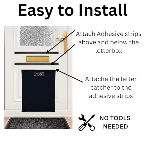 HowseHold Post Catcher Bag for Mail Slots, Letter Boxes [Grey] No Tools or Screws Needed No Bending Down, Stops Dog Eating Mail (Grey) - Image 2